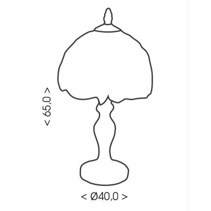 Brilagi - Tiffany-Buntglas-Tischlampe SIENNA 1xE27/60W/230V