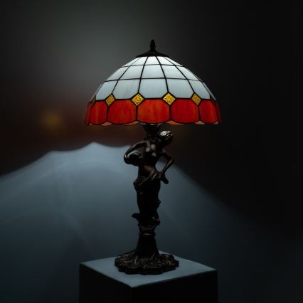 Brilagi - Tiffany-Buntglas-Tischlampe SIENNA 1xE27/60W/230V