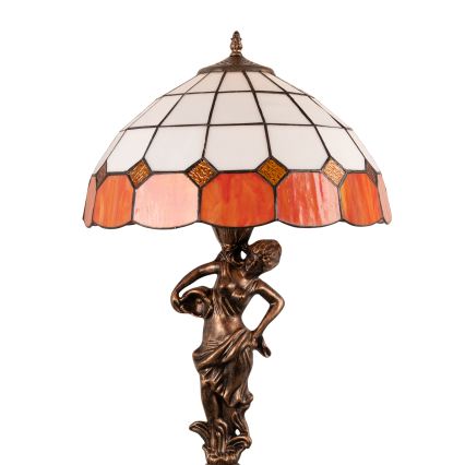 Brilagi - Tiffany-Buntglas-Tischlampe SIENNA 1xE27/60W/230V