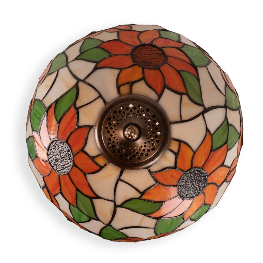 Brilagi - Tiffany-Buntglas-Tischlampe SUNFLOWER 1xE27/60W/230V