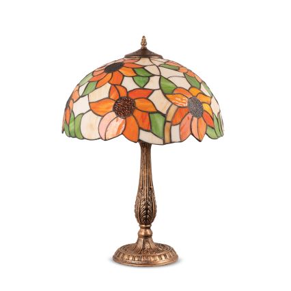 Brilagi - Tiffany-Buntglas-Tischlampe SUNFLOWER 2xE27/60W/230V