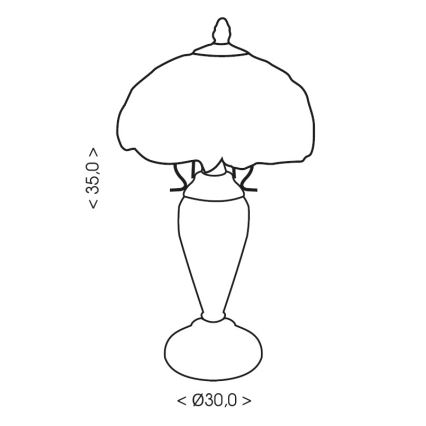 Brilagi - Tiffany-Buntglas-Tischleuchte MIRABELLA 1xE27/60W/230V + 1xE14/40W