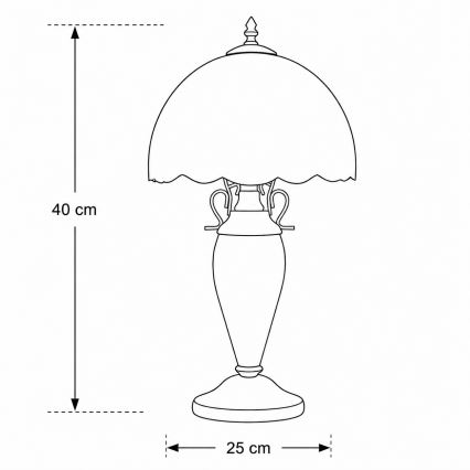 Brilagi - Tiffany-Buntglas-Tischleuchte MIRABELLA 1xE27/60W/230V + 1xE14/40W