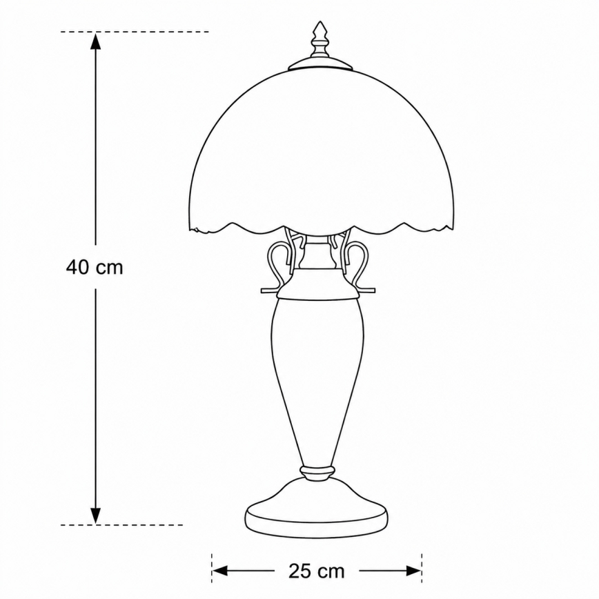 Brilagi - Tiffany-Buntglas-Tischleuchte MIRABELLA 1xE27/60W/230V + 1xE14/40W