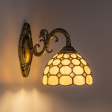 Brilagi - Tiffany-Buntglas-Wandleuchte DORAN 1xE27/40W/230V