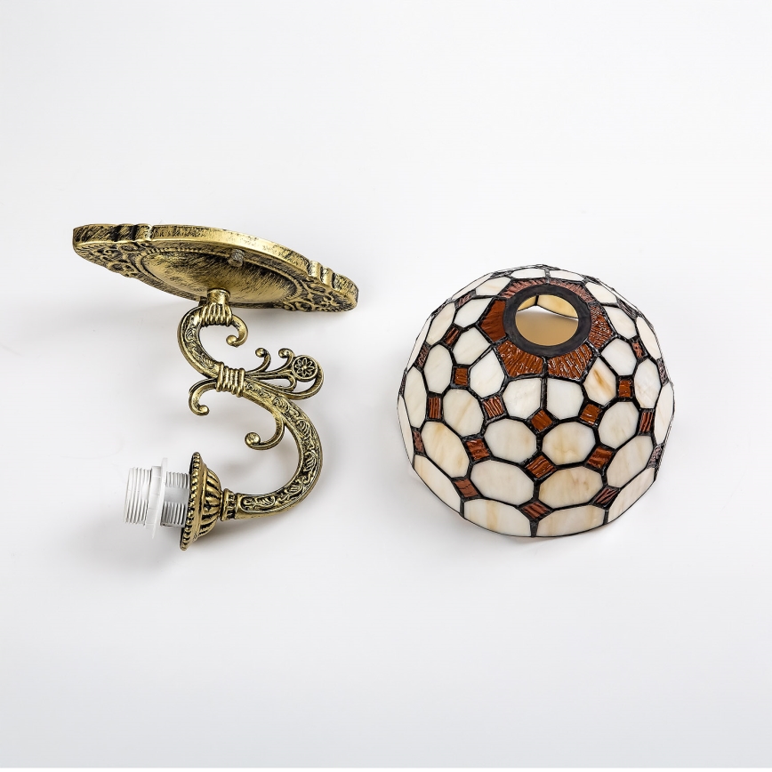 Brilagi - Tiffany-Buntglas-Wandleuchte DORAN 1xE27/40W/230V