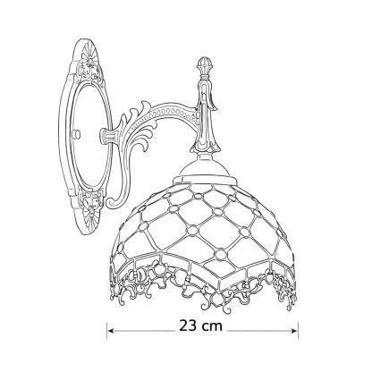 Brilagi - Tiffany-Buntglas-Wandleuchte Elfenbein 1xE14/40W/230V
