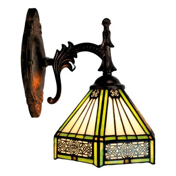 BRILAGI - Tiffany Buntglas-Wandleuchte EMERALD 1xE14/40W/230V