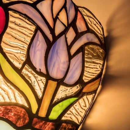 Brilagi - Tiffany-Buntglas-Wandleuchte LORAS 1xE14/40W/230V