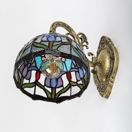 Brilagi - Tiffany-Buntglas-Wandleuchte LORAS 1xE27/40W/230V