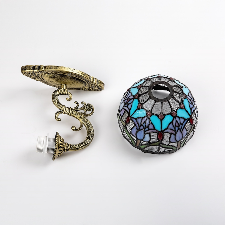 Brilagi - Tiffany-Buntglas-Wandleuchte LORAS 1xE27/40W/230V