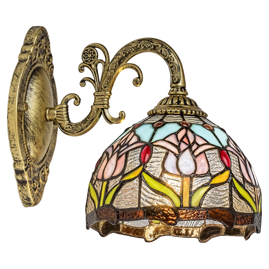 Brilagi - Tiffany-Buntglas-Wandleuchte LORAS 1xE27/40W/230V