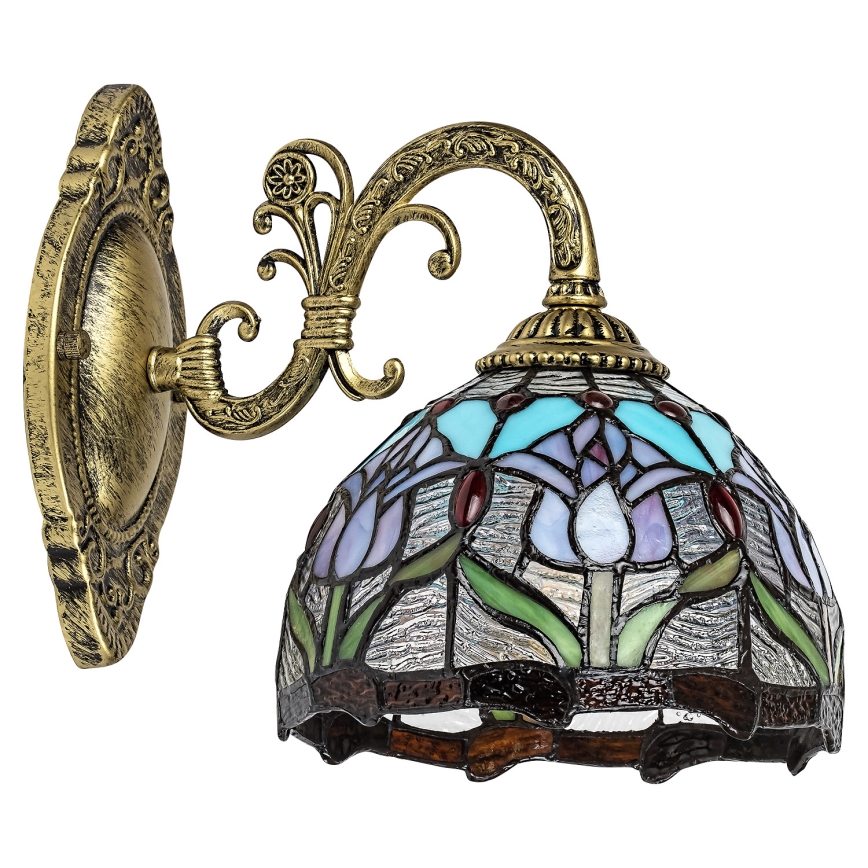 Brilagi - Tiffany-Buntglas-Wandleuchte LORAS 1xE27/40W/230V