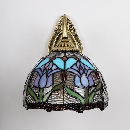 Brilagi - Tiffany-Buntglas-Wandleuchte LORAS 1xE27/40W/230V