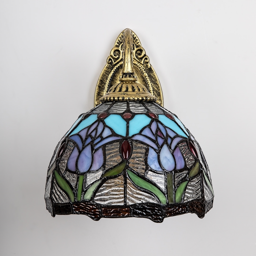 Brilagi - Tiffany-Buntglas-Wandleuchte LORAS 1xE27/40W/230V