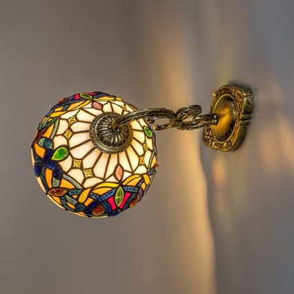 Brilagi - Tiffany-Buntglas-Wandleuchte LUISA 1xE27/40W/230V