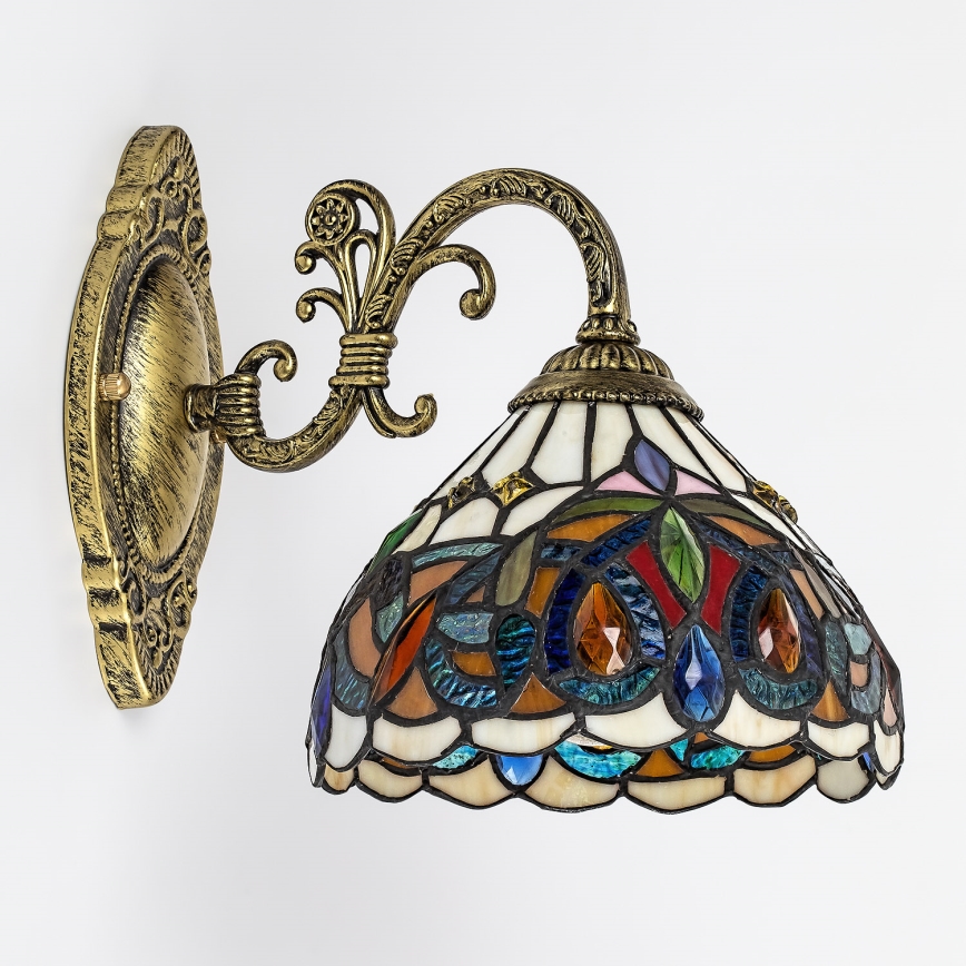 Brilagi - Tiffany-Buntglas-Wandleuchte LUISA 1xE27/40W/230V