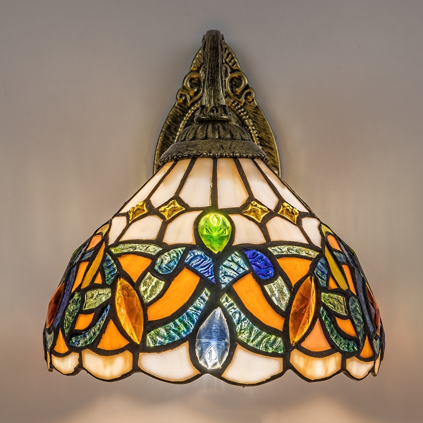 Brilagi - Tiffany-Buntglas-Wandleuchte LUISA 1xE27/40W/230V