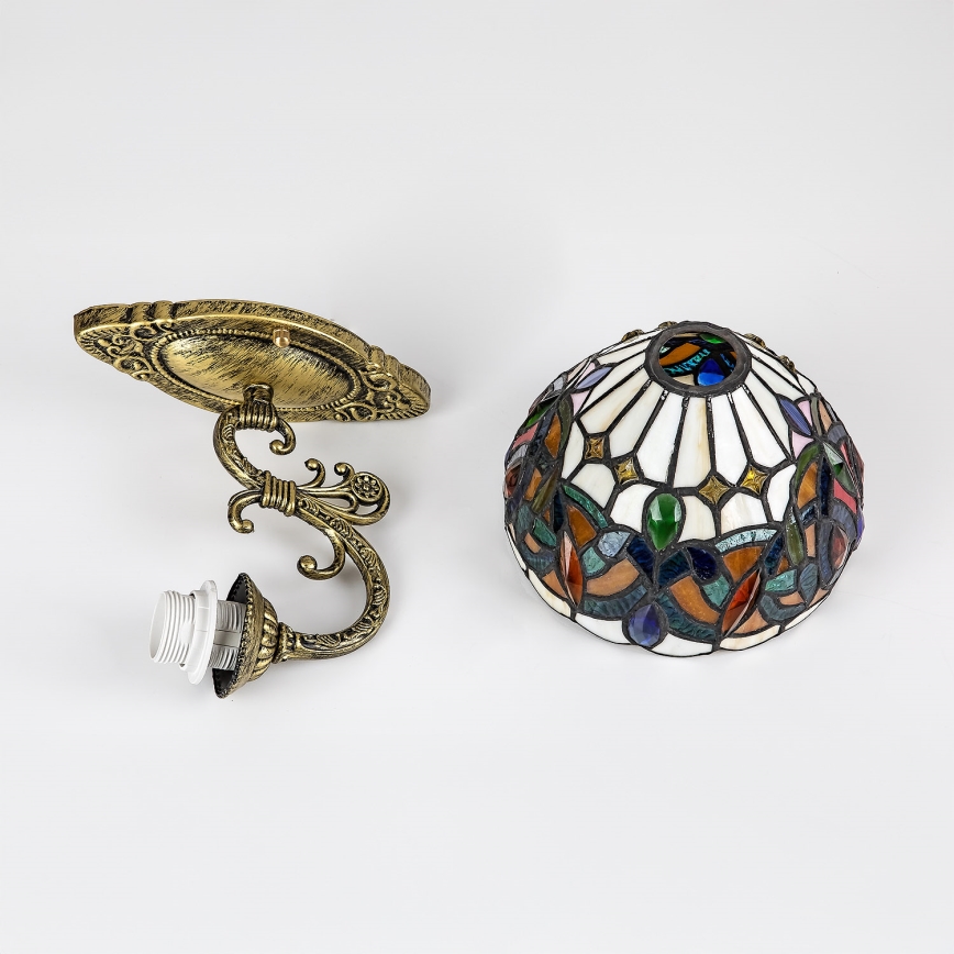 Brilagi - Tiffany-Buntglas-Wandleuchte LUISA 1xE27/40W/230V