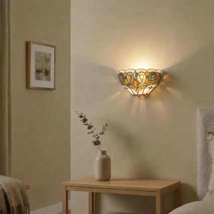 Brilagi - Tiffany-Buntglas-Wandleuchte LUISA 1xE27/40W/230V