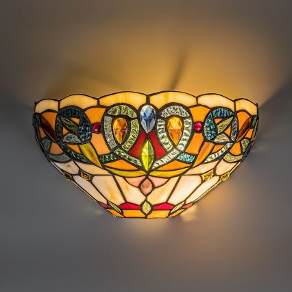 Brilagi - Tiffany-Buntglas-Wandleuchte LUISA 1xE27/40W/230V