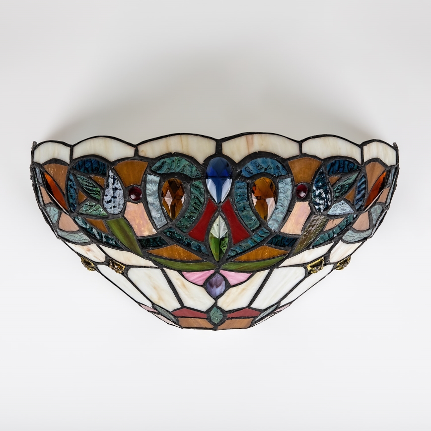 Brilagi - Tiffany-Buntglas-Wandleuchte LUISA 1xE27/40W/230V