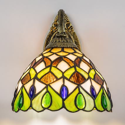 Brilagi - Tiffany-Buntglas-Wandleuchte MARGARET 1xE27/40W/230V
