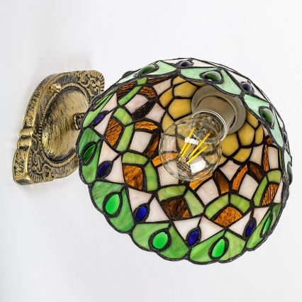 Brilagi - Tiffany-Buntglas-Wandleuchte MARGARET 1xE27/40W/230V