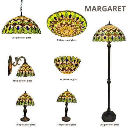 Brilagi - Tiffany-Buntglas-Wandleuchte MARGARET 1xE27/40W/230V