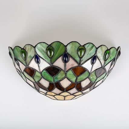Brilagi - Tiffany-Buntglas-Wandleuchte MARGARET 1xE27/40W/230V