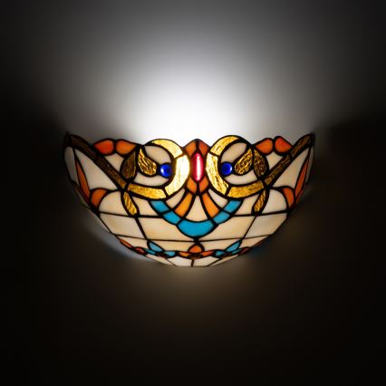 Brilagi - Tiffany-Buntglas-Wandleuchte MIRABELLA 1xE14/40W/230V