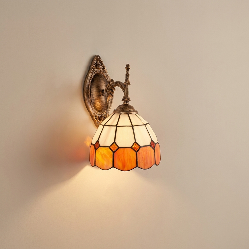 BRILAGI - Tiffany-Buntglas-Wandleuchte SIENNA 1xE14/40W/230V