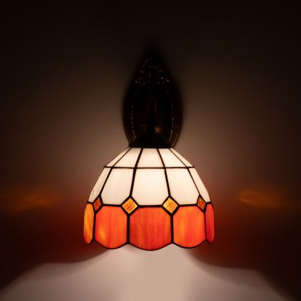 BRILAGI - Tiffany-Buntglas-Wandleuchte SIENNA 1xE14/40W/230V
