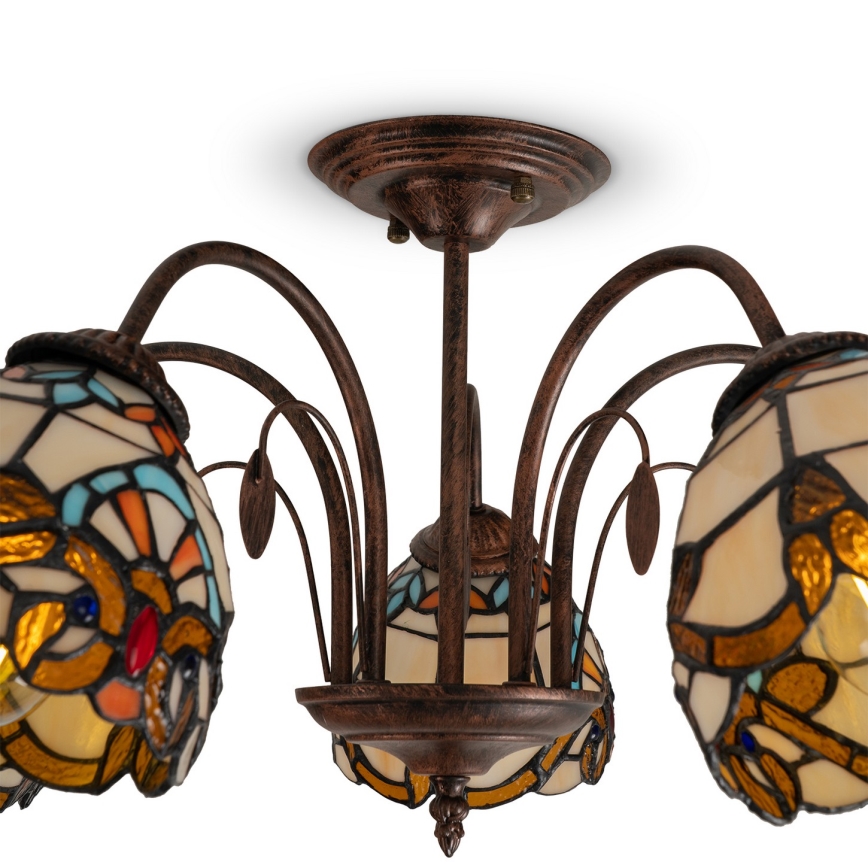Brilagi - Tiffany-Deckenleuchte (aufgesetzt) MIRABELLA, 5×E27, max. 60 W, 230 V, Ø 60 cm
