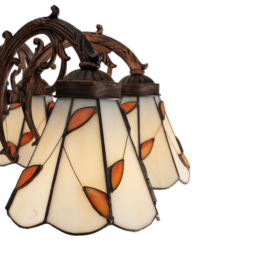 Brilagi - Tiffany-Glas aufgesetzte Deckenleuchte FOLIA 6xE27/60W/230V Ø 60 cm