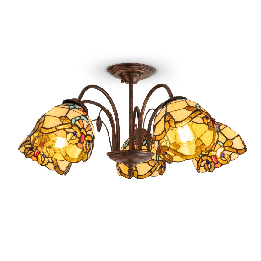 Brilagi - Tiffany-Glas aufgesetzte Deckenleuchte MIRABELLA 3xE27/60W/230V Ø 60 cm