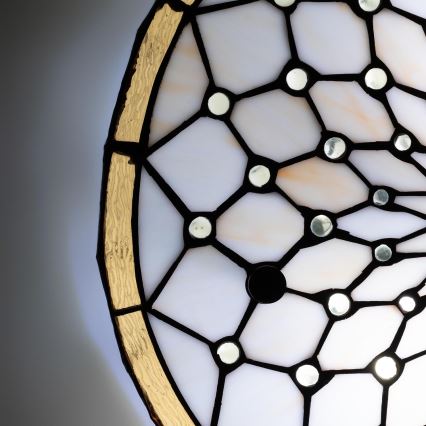 Brilagi - Tiffany-Glas-Deckenleuchte Elfenbein 3xE27/60W/230V Ø 40 cm