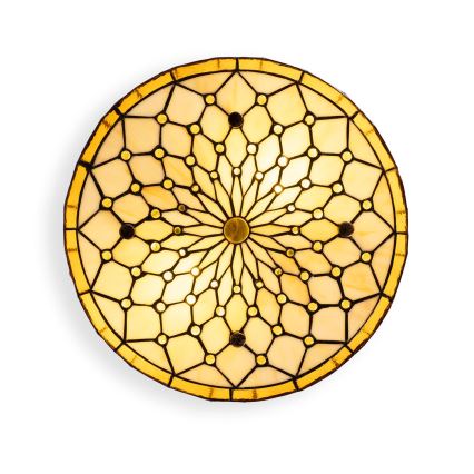 Brilagi - Tiffany-Glas-Deckenleuchte Elfenbein 3xE27/60W/230V Ø 40 cm
