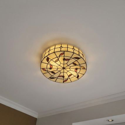Brilagi - Tiffany-Glas-Deckenleuchte FOLIA 3xE27/60W/230V Ø 40 cm