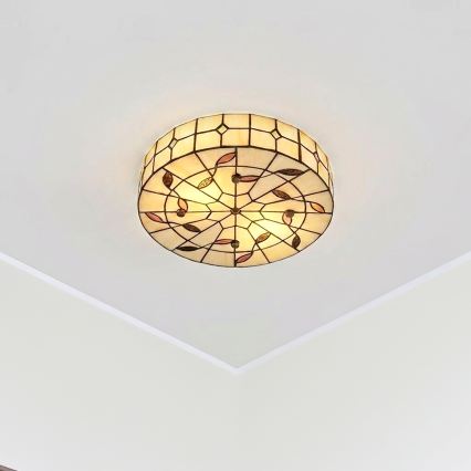 Brilagi - Tiffany-Glas-Deckenleuchte FOLIA 3xE27/60W/230V Ø 40 cm