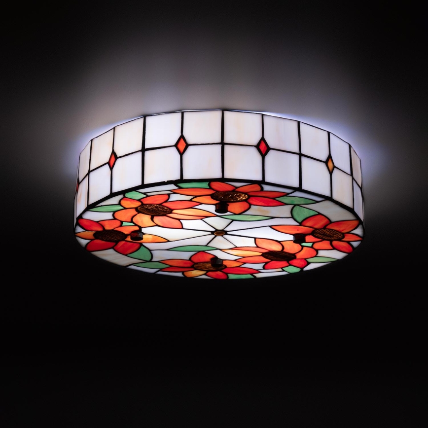 Brilagi - Tiffany-Glas-Deckenleuchte SUNFLOWER 3xE27/60W/230V Ø 40 cm