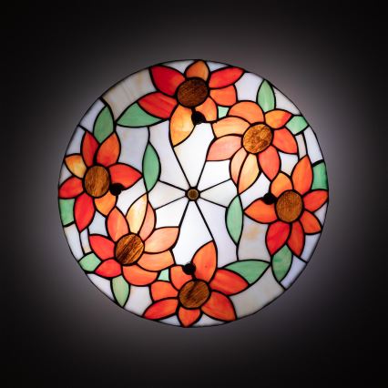 Brilagi - Tiffany-Glas-Deckenleuchte SUNFLOWER 3xE27/60W/230V Ø 40 cm