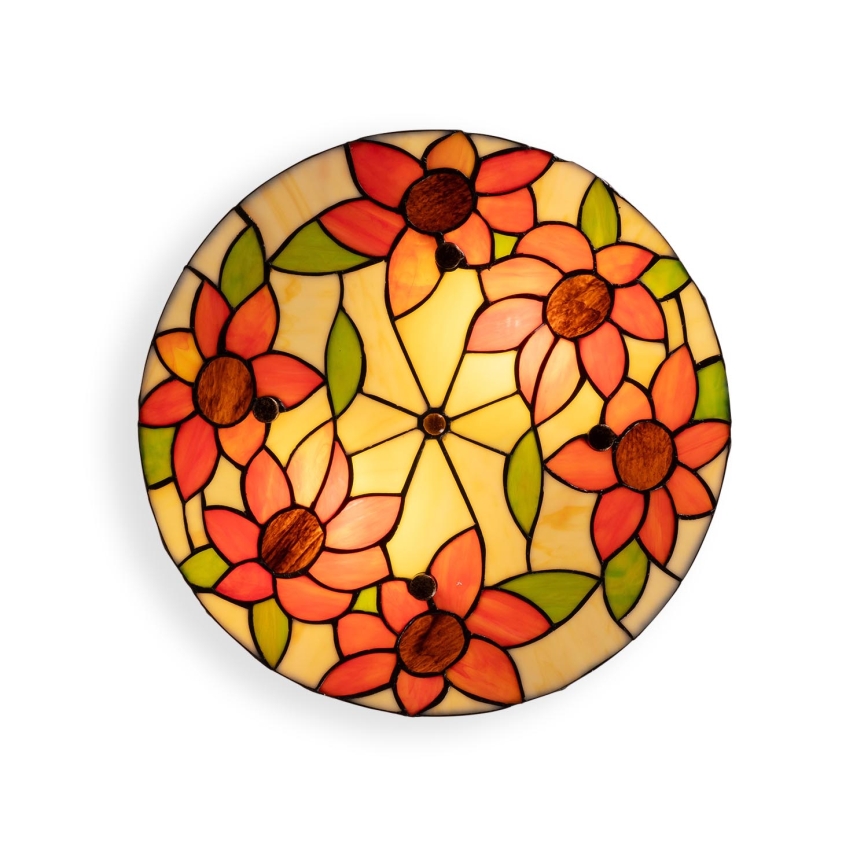 Brilagi - Tiffany-Glas-Deckenleuchte SUNFLOWER 3xE27/60W/230V Ø 40 cm