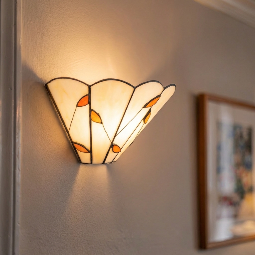 Brilagi - Tiffany-Glas-Wandleuchte FOLIA 1xE14/40W/230V