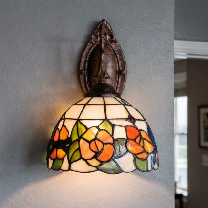 Brilagi - Tiffany-Glas-Wandleuchte JUNGLE 1xE14/40W/230V