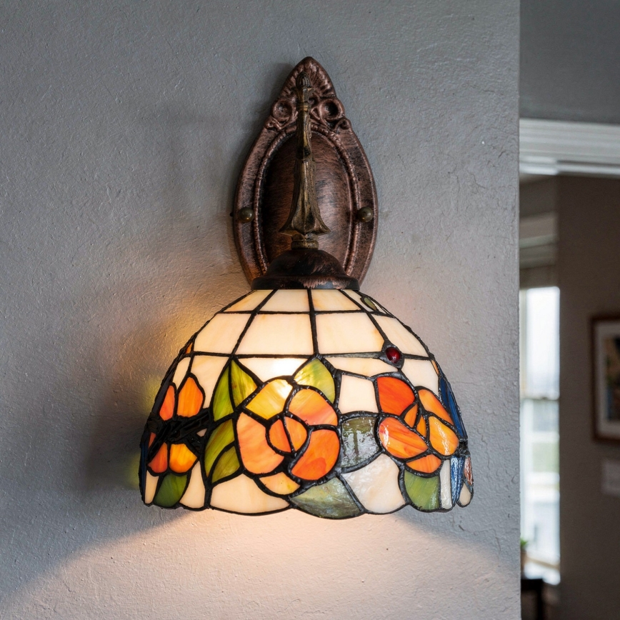 Brilagi - Tiffany-Glas-Wandleuchte JUNGLE 1xE14/40W/230V