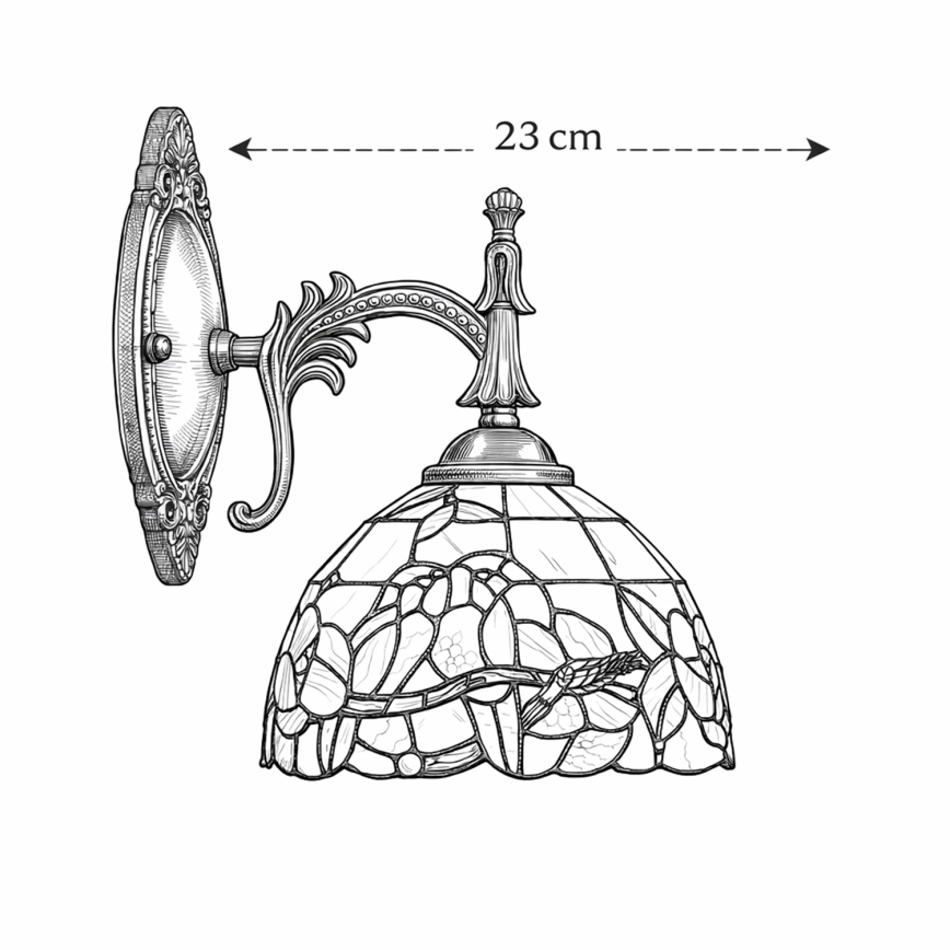 Brilagi - Tiffany-Glas-Wandleuchte JUNGLE 1xE14/40W/230V