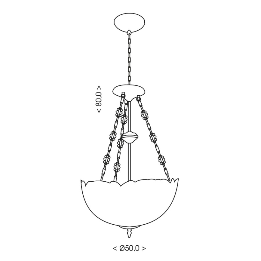 Brilagi - Tiffany-Hängeleuchte mit Kette JUNGLE 3xE27/60W/230V Ø 50 cm