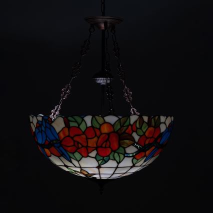 Brilagi - Tiffany-Hängeleuchte mit Kette JUNGLE 3xE27/60W/230V Ø 50 cm