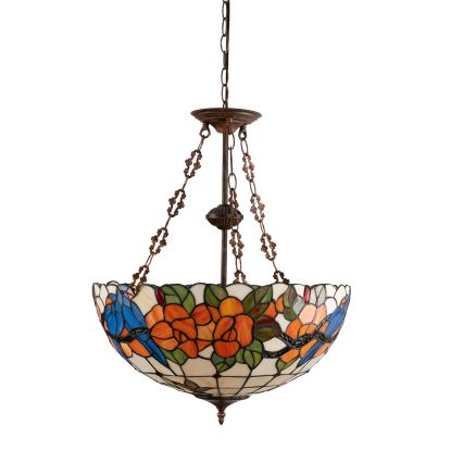 Brilagi - Tiffany-Hängeleuchte mit Kette JUNGLE 3xE27/60W/230V Ø 50 cm